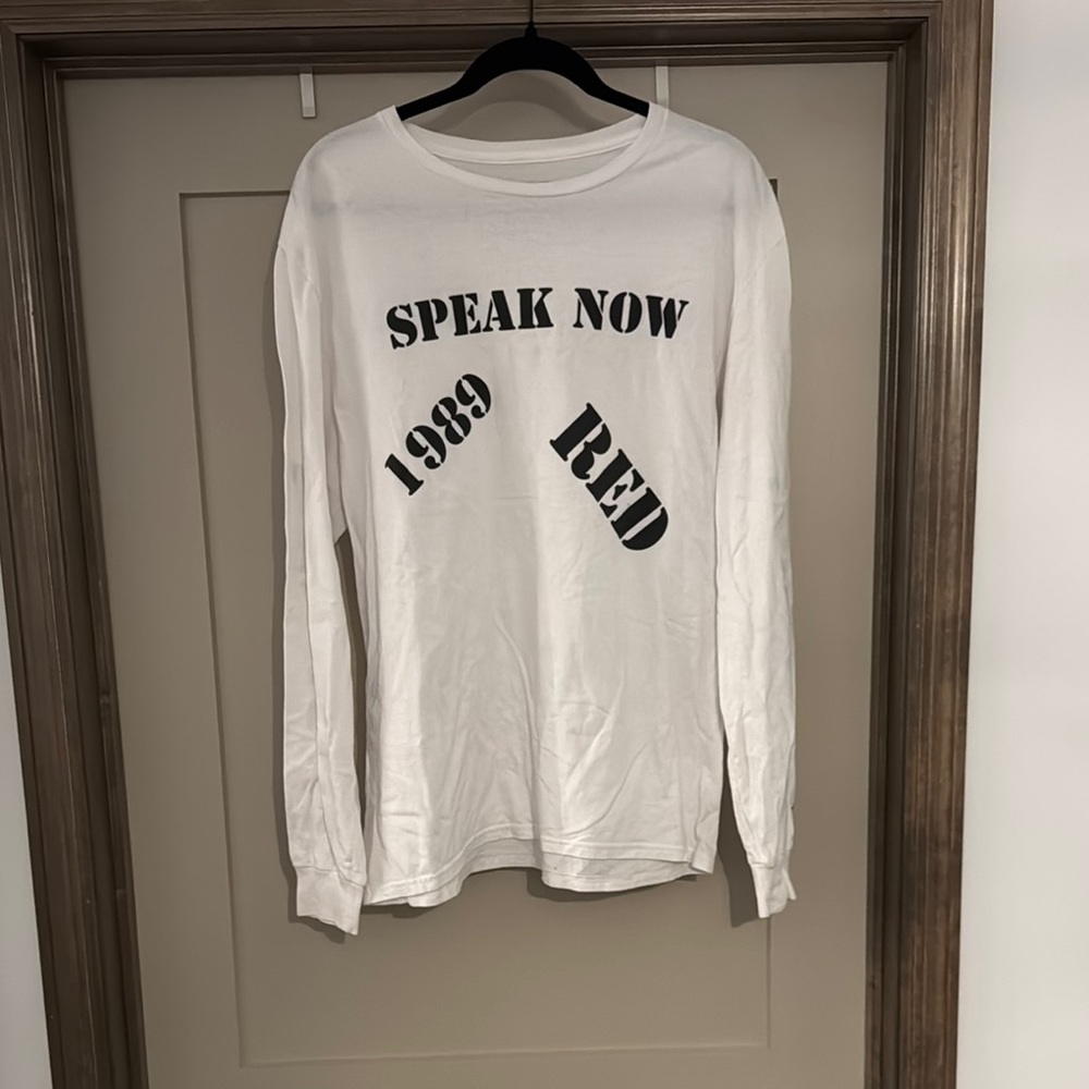 Taylor Swift White Graphic Long Sleeve Shirt